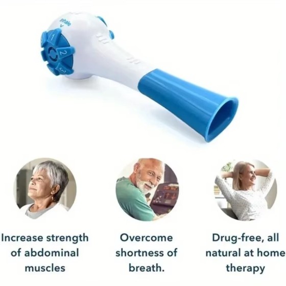 Premium Quality Breathing Trainer Adjustable Resistance Handheld Lung Expansion Training Tool Increase Capacity Running Abdominal Exerciser