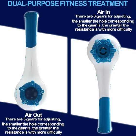 Premium Quality Breathing Trainer Adjustable Resistance Handheld Lung Expansion Training Tool Increase Capacity Running Abdominal Exerciser