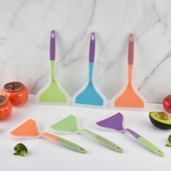 Rust-resistant Food Grade Silicone Spatula Set Heat Resistant Non-Stick Baking Cooking Tools Colorful Kitchen Utensils