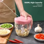 Heat Resistant Crusher Vegetable Onion Cutter Kitchen Cooking Accessories 500ML Manual Meat Mincer Garlic Chopper Rotate GarlicPress