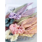 Quick Dry Cute Bowknot Elastic Hair Tie Scrunchies Accessory Fashion Pleated Patterns Long Ribbon Bands Bow Ponytail Orn