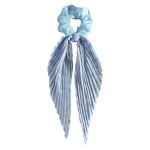 Quick Dry Cute Bowknot Elastic Hair Tie Scrunchies Accessory Fashion Pleated Patterns Long Ribbon Bands Bow Ponytail Orn