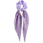 Quick Dry Cute Bowknot Elastic Hair Tie Scrunchies Accessory Fashion Pleated Patterns Long Ribbon Bands Bow Ponytail Orn
