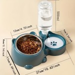 Safe Automatic Pet Feeder Water Dispenser Integrated Feeding System Cats Dogs No Battery Power Needed Slanted Mouth