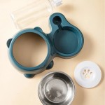 Safe Automatic Pet Feeder Water Dispenser Integrated Feeding System Cats Dogs No Battery Power Needed Slanted Mouth
