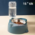 Safe Automatic Pet Feeder Water Dispenser Integrated Feeding System Cats Dogs No Battery Power Needed Slanted Mouth
