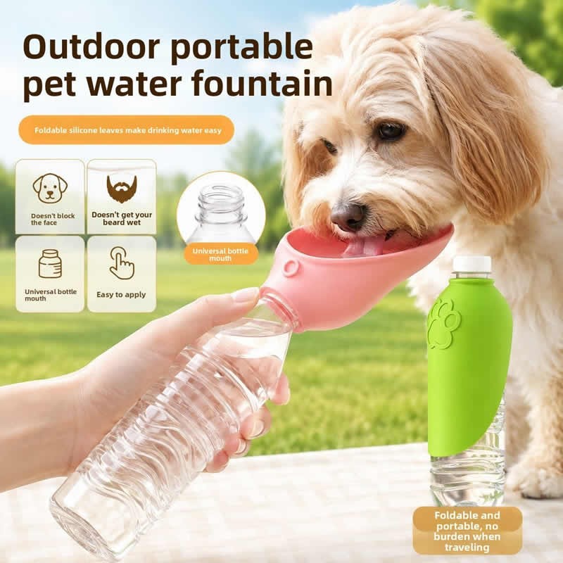 Breathable Portable Pet Outdoor Drinking Water Cup Dog Silicone Foldable Leaf Universal Bottle Mouth Travel Cat Dispenser