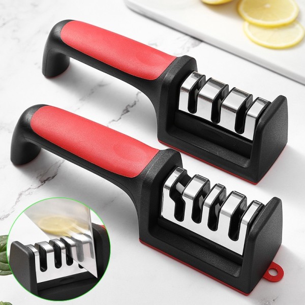 Food Grade Segment Knife Sharpener Kitchen Multifunctional Handheld Fast Sharpening Stone Three-stage Cutting Supplies
