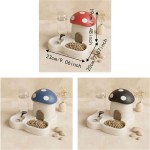 Premium Mushroom Pet Automatic Feeder Large Capacity Gravity Refill Cat Water Dispenser Moisture-proof Dry Wet Separation