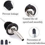 Premium Quality Stainless Steel Wine Bottle Stopper Olive Oil Pourer Dispenser Spout Liquor Bar Accessories