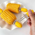 Anti-slip 1Pair Corn Holder Stainless Steel Cob Holders Skewers Home Cooking BBQ Parties Camping