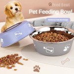 Anti-slip Durable Pet Food Bowl Stainless Steel Double-layer Thickened Anti-slip Water Feeder Basin Universal Cats Dogs