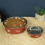 Anti-slip Durable Pet Food Bowl Stainless Steel Double-layer Thickened Anti-slip Water Feeder Basin Universal Cats Dogs