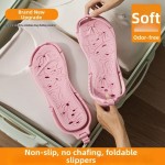 Eco-friendly Non-slip Foldable Travel Slippers Soft Lightweight EVA Hotel Flip Flops Comfortable Flat Heels Bathroom Men Women