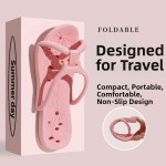 Eco-friendly Non-slip Foldable Travel Slippers Soft Lightweight EVA Hotel Flip Flops Comfortable Flat Heels Bathroom Men Women