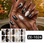 Soft Marble Ink Glitter Nail Wraps Self Adhesive Watercolor Stickers DIY Manicure Strips Fingernail Salon Home