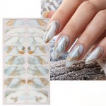 Soft Marble Ink Glitter Nail Wraps Self Adhesive Watercolor Stickers DIY Manicure Strips Fingernail Salon Home