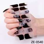 Soft Marble Ink Glitter Nail Wraps Self Adhesive Watercolor Stickers DIY Manicure Strips Fingernail Salon Home