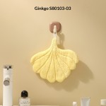 Premium Quality Leaf Hanging Towel Set Coral Fleece Thick Absorbent Kitchen Hand Bathroom Household Use