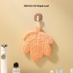 Premium Quality Leaf Hanging Towel Set Coral Fleece Thick Absorbent Kitchen Hand Bathroom Household Use