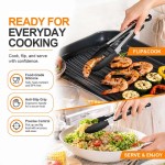 Compact Silicone Kitchen Tongs Heat Resistant BPA-Free Stainless Steel BBQ Grill Food Anti-Slip Cooking Clip Steak