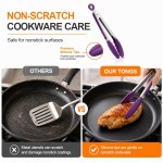 Compact Silicone Kitchen Tongs Heat Resistant BPA-Free Stainless Steel BBQ Grill Food Anti-Slip Cooking Clip Steak