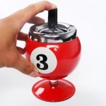 Durable Ash Case Large Windproof Heat Resistant Three Bayonets Lid Fashion Pool Billiard Ball Design Ashtray Ornament Bar