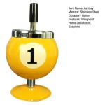 Durable Ash Case Large Windproof Heat Resistant Three Bayonets Lid Fashion Pool Billiard Ball Design Ashtray Ornament Bar