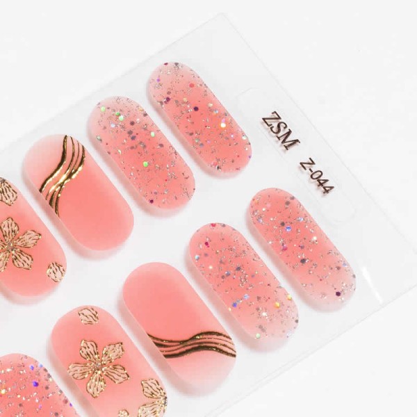 Stackable 16 Finger Nail Sticker 3d Imitation Diamond Oil Film Stamping Waterproof Full Stick