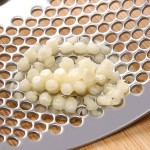 Food Grade Stainless Steel Garlic Press Metal Plastic One-Press Design Easy Clean Effort-Saving