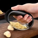 Food Grade Stainless Steel Garlic Press Metal Plastic One-Press Design Easy Clean Effort-Saving