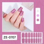 Anti-slip Solid Color Glitter Nail Polish Film Stickers 16-Piece Self-Adhesive Ready-to-Use Decals