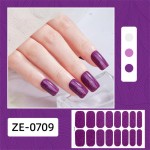 Anti-slip Solid Color Glitter Nail Polish Film Stickers 16-Piece Self-Adhesive Ready-to-Use Decals