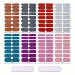 Anti-slip Solid Color Glitter Nail Polish Film Stickers 16-Piece Self-Adhesive Ready-to-Use Decals