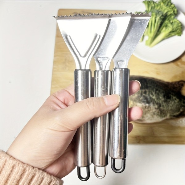 Lightweight Stainless Steel Fish Scale Scraper Household Quick Removal Tool Manual Remover Kitchen Non-Slip Brush