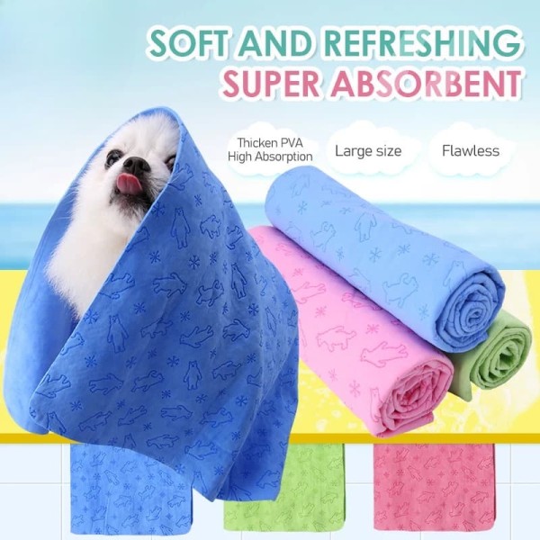 Durable Pet Cleaning Product Dog Cat Bath Hair Car Wash Large Imitation Deerskin Towel Water-absorbing Quick-drying