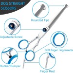 Nickel Free Pet Grooming Scissors Round Head Professional Stainless Steel Dog Hair Durable Shears Animal Cutting Portable Set