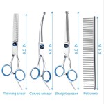 Nickel Free Pet Grooming Scissors Round Head Professional Stainless Steel Dog Hair Durable Shears Animal Cutting Portable Set