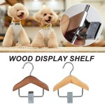 Compact Mini Wooden Hangers Stainless Steel Clips Space-Saving Organizer Pet Clothing Accessories Ideal Small Items