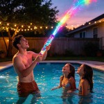 High Quality Creative Glowing Rainbow LED Water Blaster Push-Pull Splashing Sprayer Large Capacity Spray Toys Kids Gift