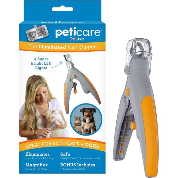 Weather Resistant Professional LED Pet Nail Clipper 5X Magnification Illuminated Safe Precise Trimming Grooming Tool Stainless Steel Cutter Small Large Dogs Cats All Breeds Reptiles Pets