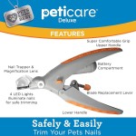 Weather Resistant Professional LED Pet Nail Clipper 5X Magnification Illuminated Safe Precise Trimming Grooming Tool Stainless Steel Cutter Small Large Dogs Cats All Breeds Reptiles Pets