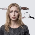 Non-toxic Halloween Headband Decor Simulation Knife Blade Through Head Hair Hoop Ghost Festival Costume Accessory