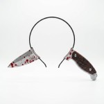 Non-toxic Halloween Headband Decor Simulation Knife Blade Through Head Hair Hoop Ghost Festival Costume Accessory