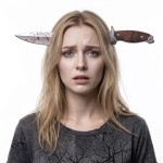 Non-toxic Halloween Headband Decor Simulation Knife Blade Through Head Hair Hoop Ghost Festival Costume Accessory