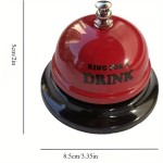 Easy To Clean Novel Beverage Call Bell Desktop Service Durable Iron Clear Ringing Sound Suitable Parties Weddings