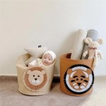 Moisture-proof Adorable Cartoon Animal Felt Storage Bin Kids Toy Organizer Large Capacity Laundry Basket Room Cloth Organizing Baskets