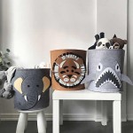 Moisture-proof Adorable Cartoon Animal Felt Storage Bin Kids Toy Organizer Large Capacity Laundry Basket Room Cloth Organizing Baskets