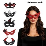 Durable Novelty Skull Half-Face Mask Bat Cosplay Masquerade Spider Fancy Prom Halloween Festival Party Makeup