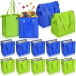 Durable Handheld Cooler Bag Thickened Thermal Non-Woven Foldable School Lunch Grocery Shopping Bbq Trips